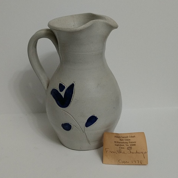 Williamsburg Pottery Other - Williamsburg Pottery Cobalt Salt Glazed Pitcher